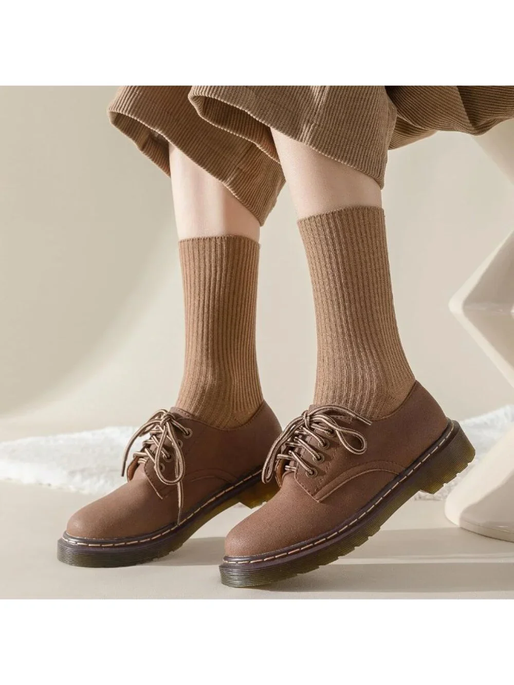 6 Pack Women's Crew Socks - Soft Cotton, Cute Casual & Athletic Style, Aesthetic